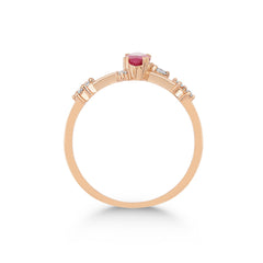 Roségold-Ring mit Diamanten und Turmalin - YZ0002794
