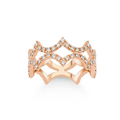 bague en or rose avec diamants - YZ0002798