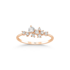 bague en or rose avec diamants - YZ0002801