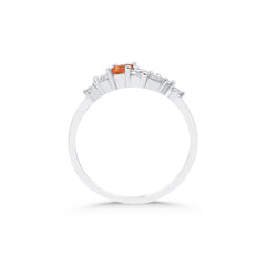 bague en or blanc avec diamants et saphir - YZ0002813