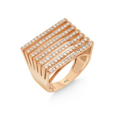 bague en or rose avec diamants - YZ0002819