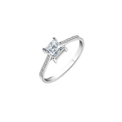 Bague de fiançailles en or blanc 18 carats 750 millièmes avec diamants - YZ0005015