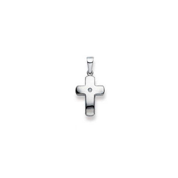 Anhänger Kreuz Weissgold Brillant 16 mm 750 Weissgold - 1258.03085/0001