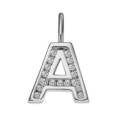 Anhänger Silber 925 weiss Buchstabe A poliert rhodiniert mit Zirkonia - 6256.08989/0100