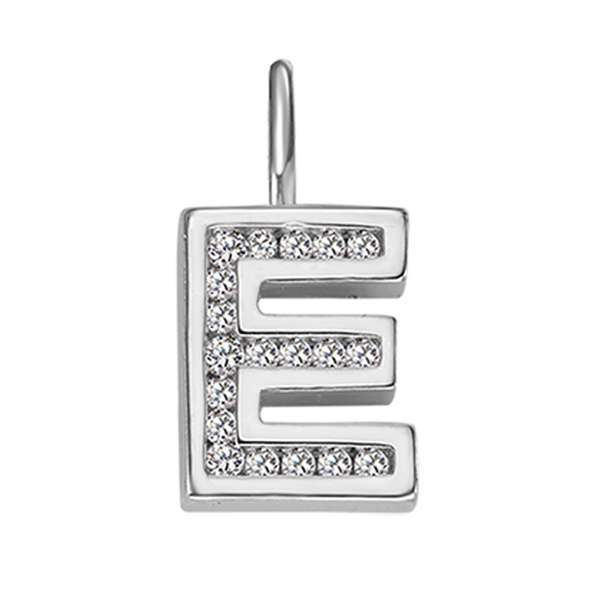 Anhänger Silber 925 weiss Buchstabe E poliert rhodiniert - 6256.08989/0500