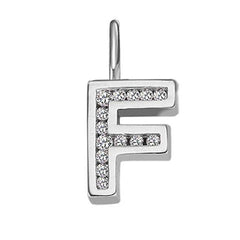 Anhänger Silber 925 weiss Buchstabe F poliert rhodiniert - 6256.08989/0600
