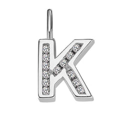 Anhänger Silber 925 weiss Buchstabe K poliert rhodiniert - 6256.08989/1100