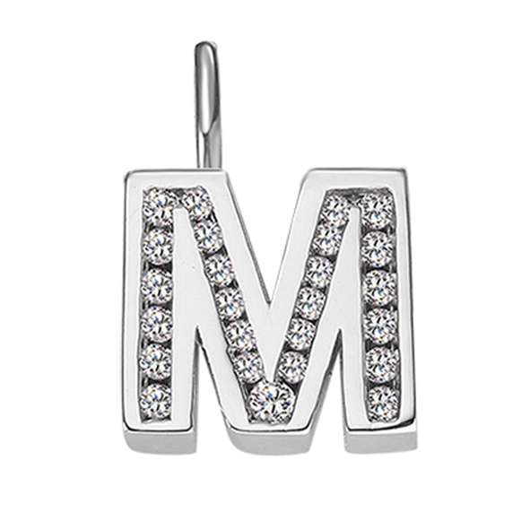 Anhänger Silber 925 weiss Buchstabe M poliert rhodiniert - 6256.08989/1300