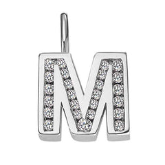 Anhänger Silber 925 weiss Buchstabe M poliert rhodiniert - 6256.08989/1300