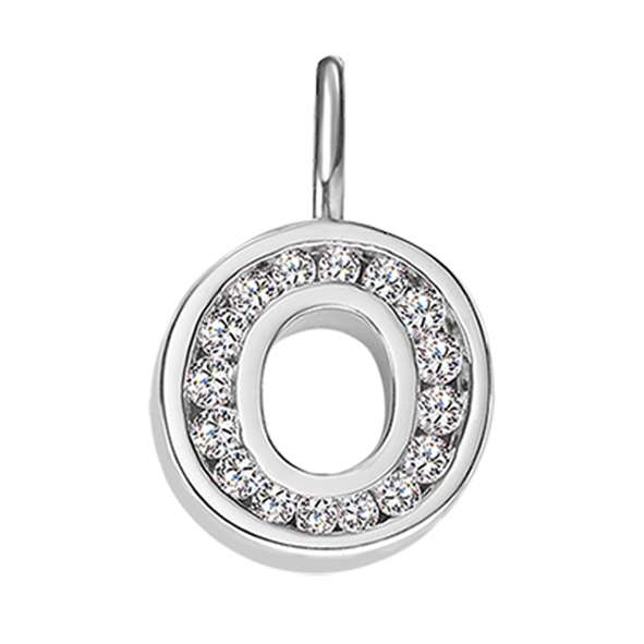 Anhänger Silber 925 weiss Buchstabe O poliert rhodiniert - 6256.08989/1500