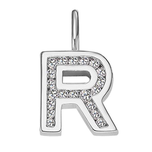 Anhänger Silber 925 weiss Buchstabe R poliert rhodiniert - 6256.08989/1800