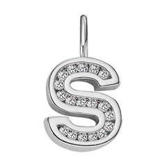 Anhänger Silber 925 weiss Buchstabe S poliert rhodiniert - 6256.08989/1900