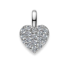 Anhänger Silber 925 weiss Herz poliert rhodiniert mit Zirkonia - 6256.08981/0001