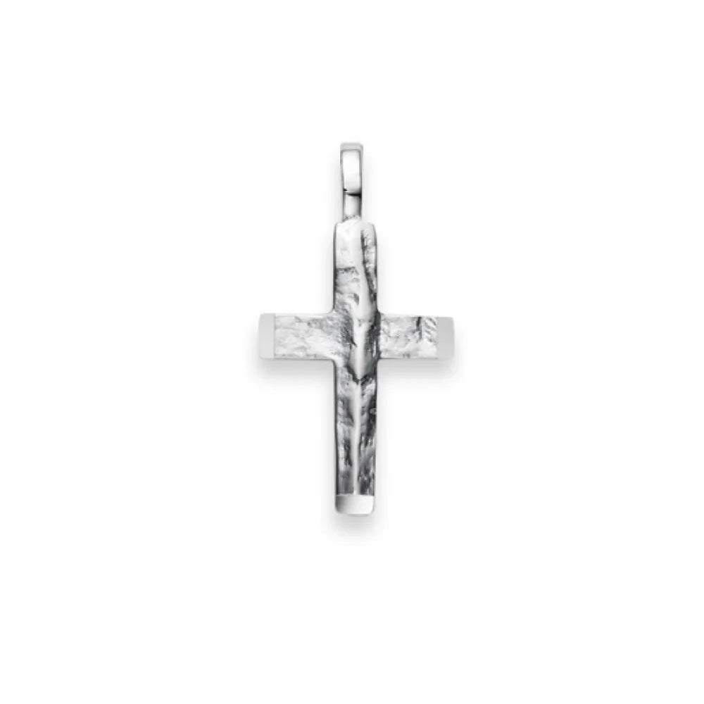 Kreuz Anhänger 925 Silber Matt/Poliert Rhodiniert 19x12 mm - 6258.03269/0001