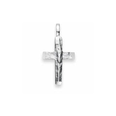 Kreuz Anhänger 925 Silber Matt/Poliert Rhodiniert 19x12 mm - 6258.03269/0001