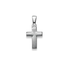Kreuz Anhänger 925 Silber Matt Rhodiniert 13x10 mm - 6258.03600/0001