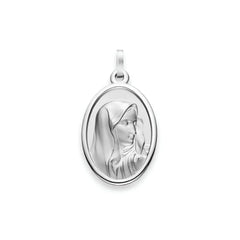 Madonna Anhänger 925 Silber Matt/Poliert Rhodiniert 16x13 mm - 6258.03305/1600