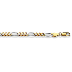 Armband Figaro Gelbgold-Weissgold 750 Gold