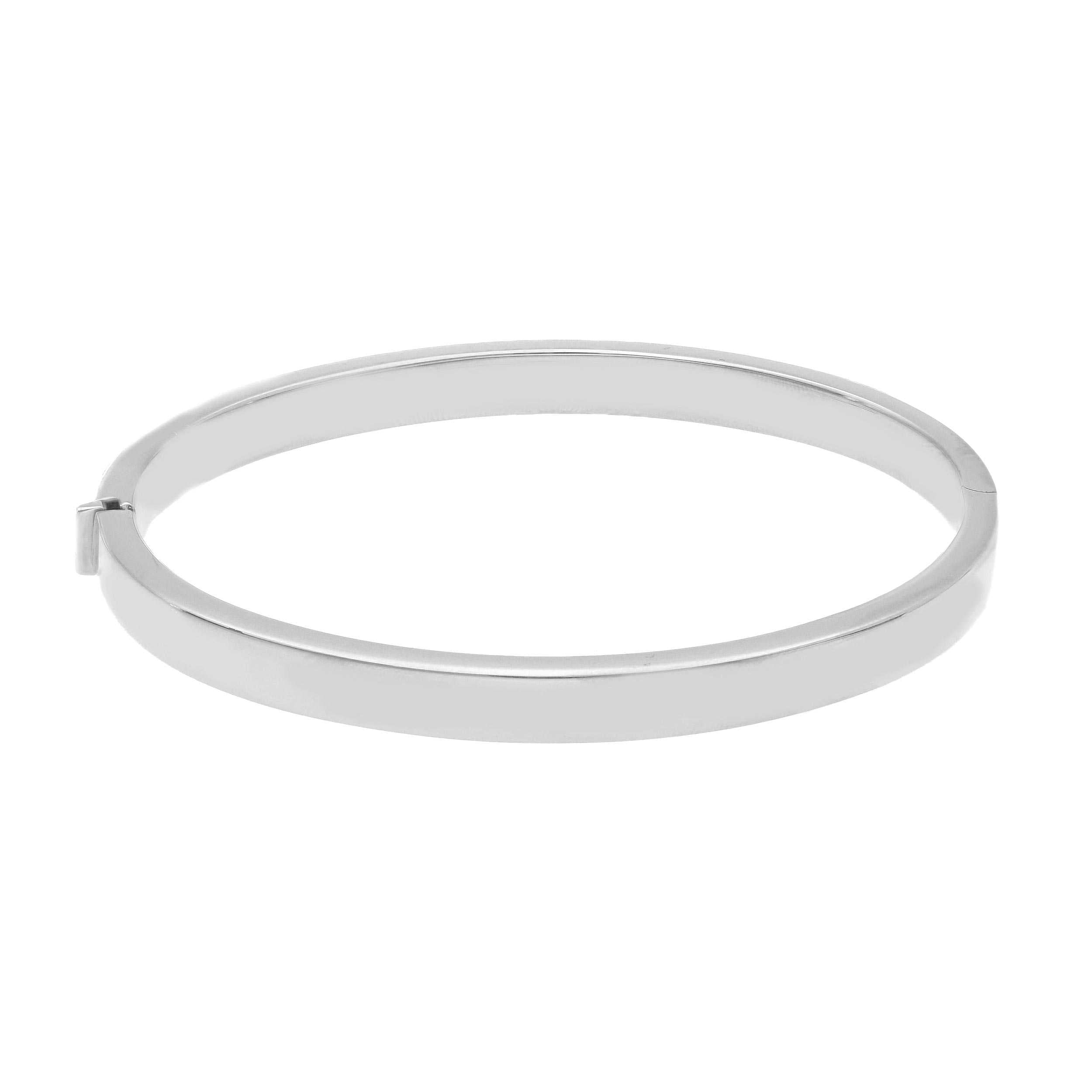 Armreif aus 18 Karat Weissgold mit ovalem Profil 6 x 3 mm - 183587