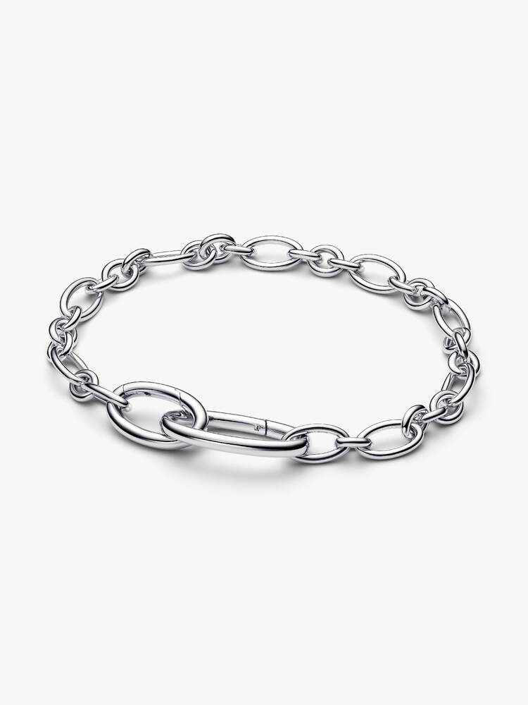 Aufklappbare Ovale Gliederketten-Armband Sterling-Silber - 594678C00