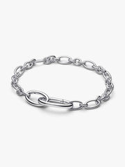 Aufklappbare Ovale Gliederketten-Armband Sterling-Silber - 594678C00