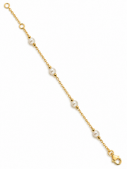 Baby Kinder Gelbgold Armband mit 4 Perlen