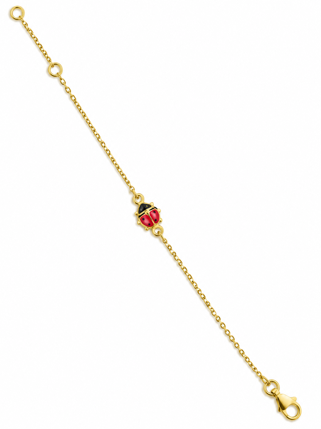 Baby Kinder Gelbgold Armband mit Marienkäfer