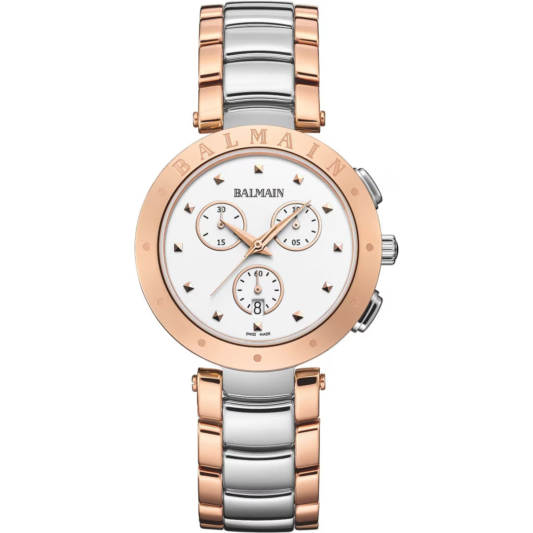 Balmain Balmainia Bijou Chronograph 36mm Weiss Bicolor – B6258.33.26
