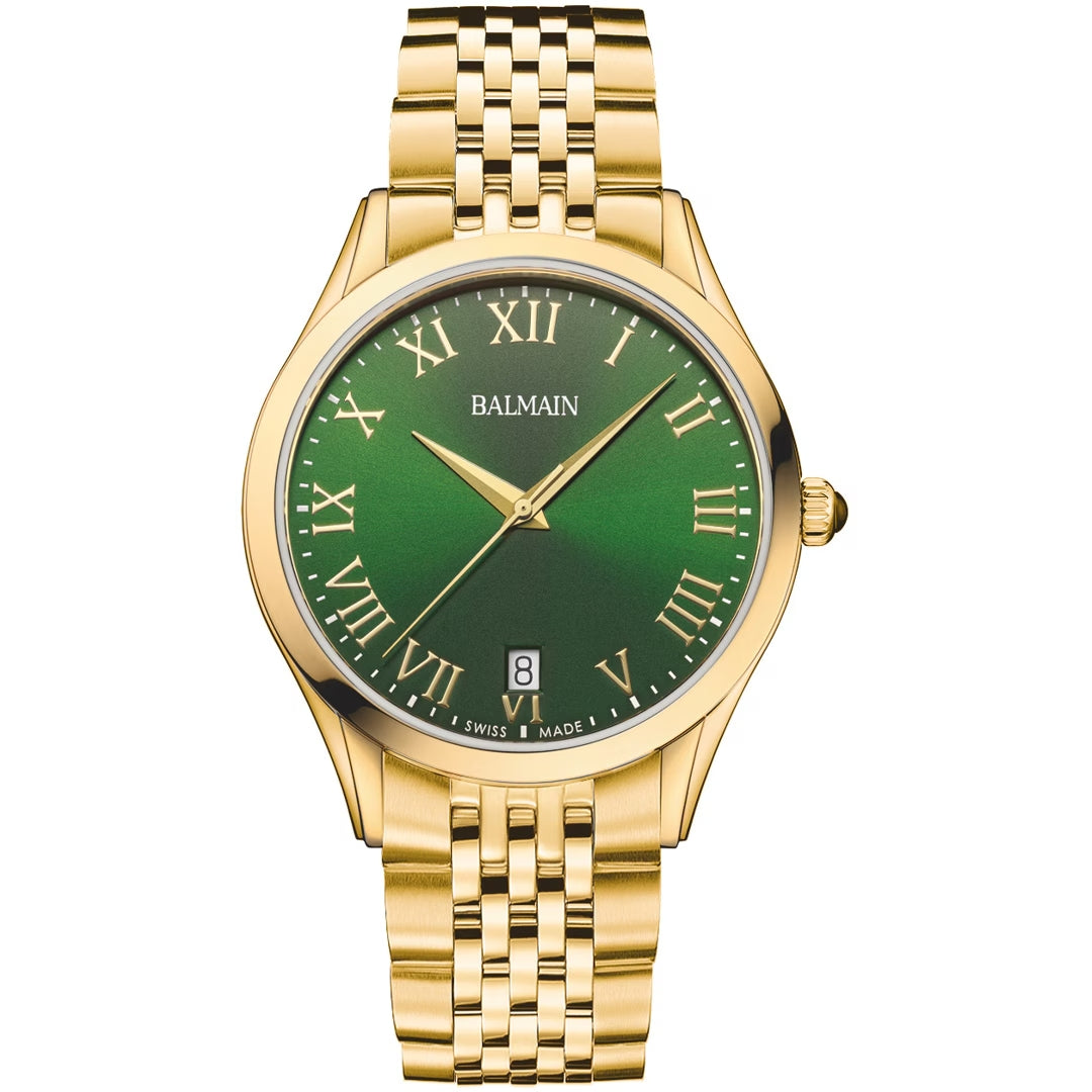 Balmain Classic R Gent 41 mm Herrenuhr Grün Gold - B4100.31.72