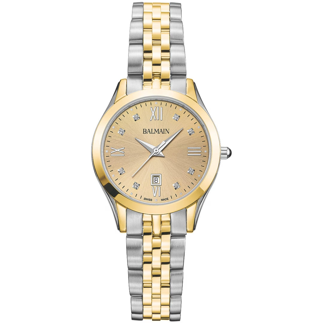 Balmain Classic R Lady 30mm Gold Bicolor Diamanten – B4112.31.25