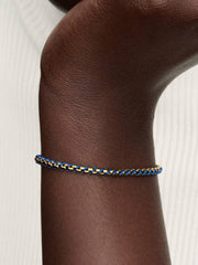 Blaue Kordel Kastenkette Armband Vergoldet - 563816C02