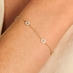 Blush Armband aus 14 Karat Gold mit Herz und Pavé-Zirkonia - 2211YZI
