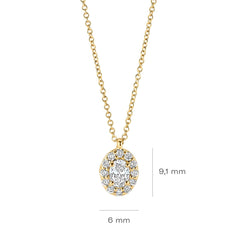 Blush Halskette aus 14 Karat Gold mit ovalem Labordiamanten in Entourage-Fassung 0.32 ct - LG3019Y