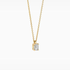 Blush Halskette aus 14 Karat Gold mit rechteckigem Labordiamanten 0.20 ct - LG3016Y