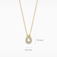 Blush Halskette aus 14 Karat Gold mit Tropfenanhänger und Labordiamanten 0.12 ct - LG3018Y