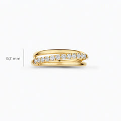 Blush Labordiamant-Ring aus 14 Karat Gold mit drei Bändern 0.31 ct - LG1056Y