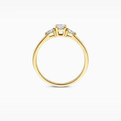 Blush Labordiamant-Ring aus 14 Karat Gold mit ovalem und dreieckigen Diamanten 0.55 ct - LG1039Y