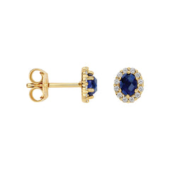Blush Ohrstecker aus 14 Karat Gelbgold mit blauem Saphir - LG7038Y