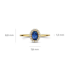 Blush Ring aus 14 Karat Gelbgold mit blauem Saphir - LG1082Y/54