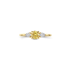 Blush Ring aus 14 Karat Gelbgold mit gelbem Farbstein & Labordiamanten - LG1071Y/54
