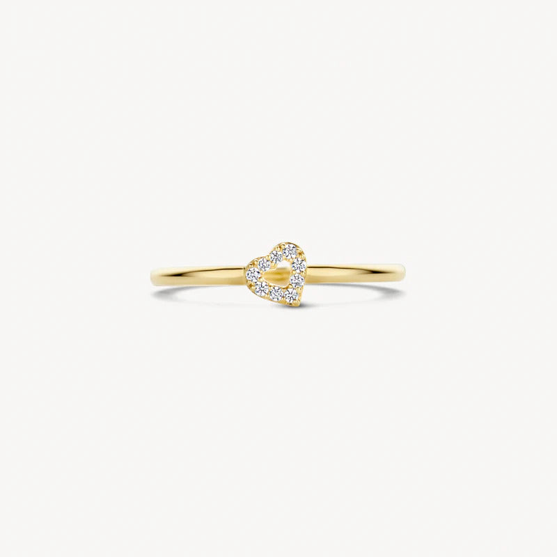 Blush Ring aus 14 Karat Gold mit Herz und Pavé-Zirkonia - 1231YZI/54