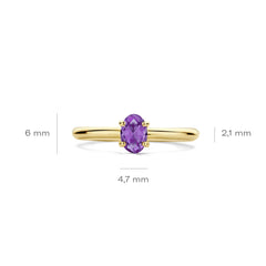 Blush Ring aus 14 Karat Gold mit ovalem Amethyst - 1242YAM