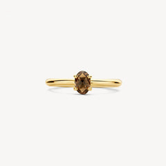 Blush Ring aus 14 Karat Gold mit ovalem Rauchquarz - 1242YSQ