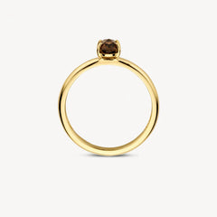 Blush Ring aus 14 Karat Gold mit ovalem Rauchquarz - 1242YSQ