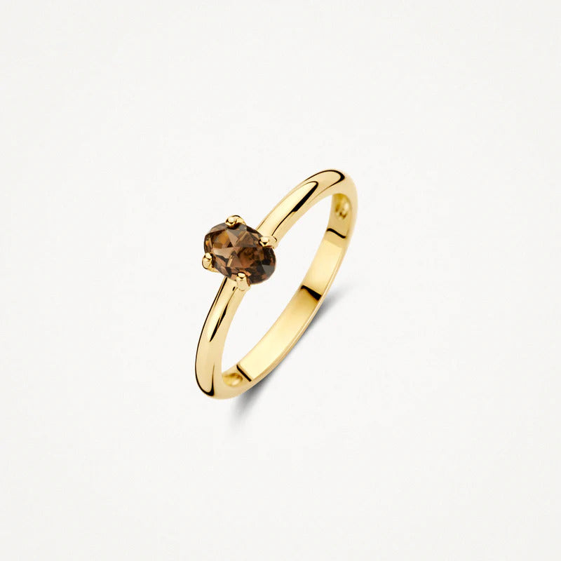 Blush Ring aus 14 Karat Gold mit ovalem Rauchquarz - 1242YSQ