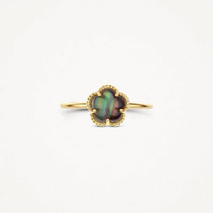 Blush Ring aus 14 Karat Gold mit schwarzem Perlmutt Grösse 54 - 1280YBQ/54