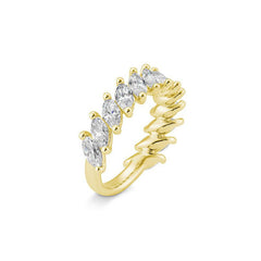 Breite Halbmemoire Navette Labordiamantring – Eleganter Ring mit Labordiamanten - 41062990