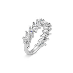 Breite Halbmemoire Navette Labordiamantring – Eleganter Ring mit Labordiamanten - 41062990