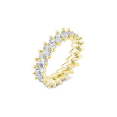 Breiter Memoire Navette Labordiamantring – Eleganter Ring mit Labordiamanten - 41062960