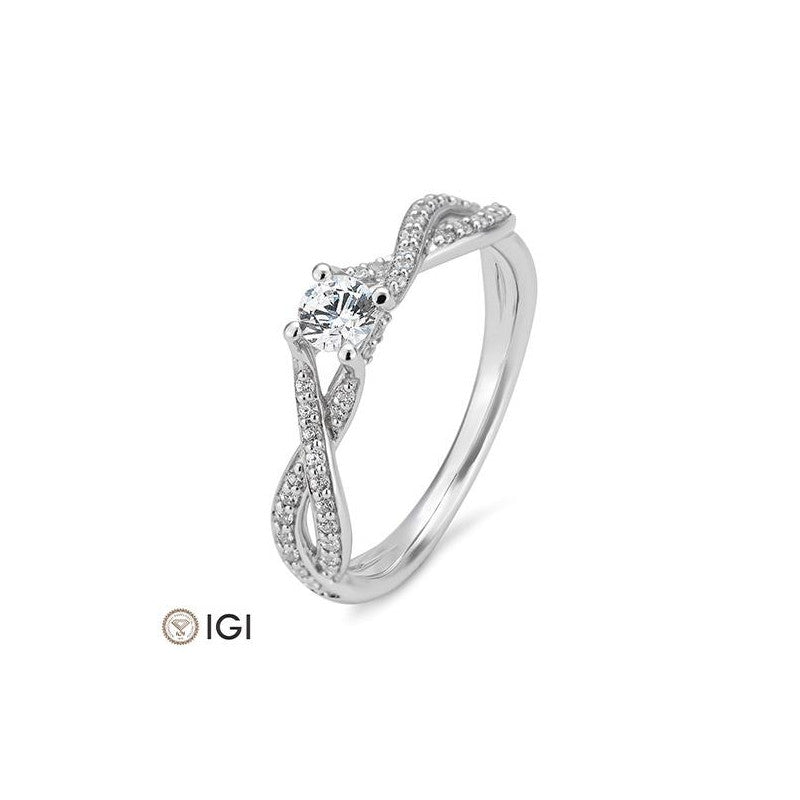 Breuning 4er Krappe Verlobungsring mit Diamanten - 41/06274